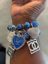 Load image into Gallery viewer, Blue Beaded Bracelets w/ Charms
