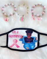 Load image into Gallery viewer, Breast Cancer Bracelet &amp; Mask Set
