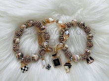 Load image into Gallery viewer, Brown Beaded Bracelets w/ Charms
