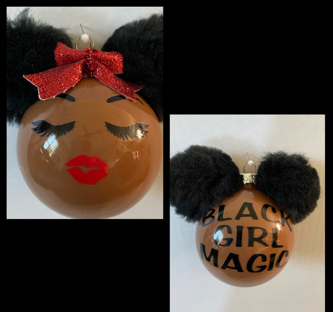 Afro Puffs Christmas Ornament