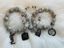 Load image into Gallery viewer, Silver Beaded Bracelets w/ Charms
