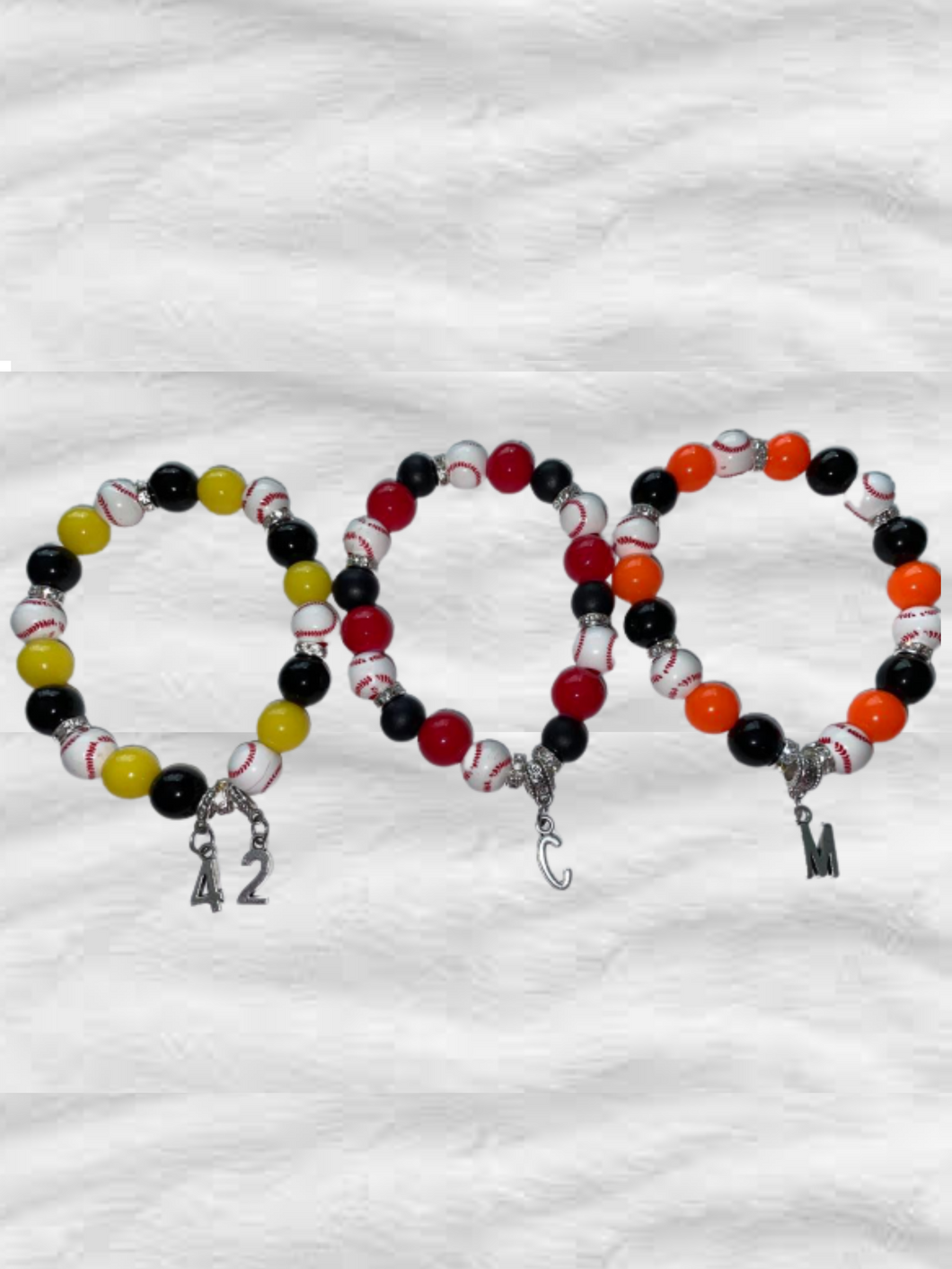 Baseball Beaded Bracelet