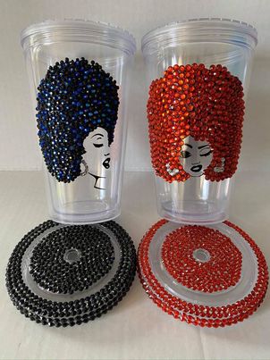 Custom Blinged Clear Tumbler